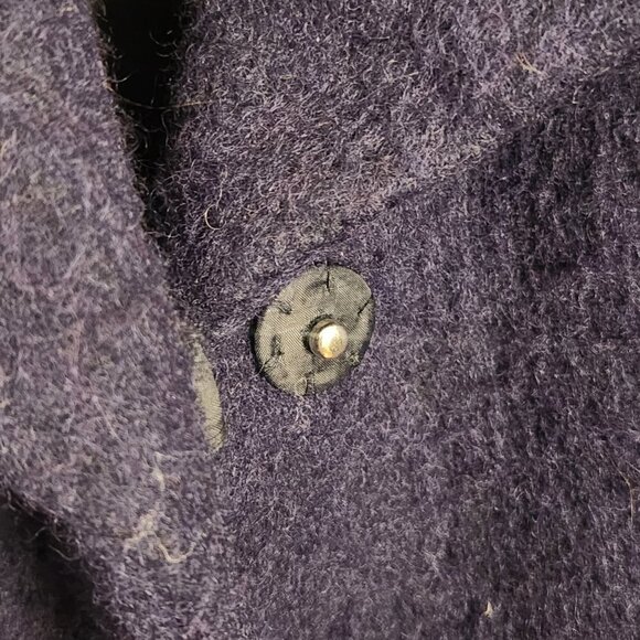 Lark & Ro Blue Brushed Wool Blend Royal Blue Overcoat Size M - Picture 6 of 10